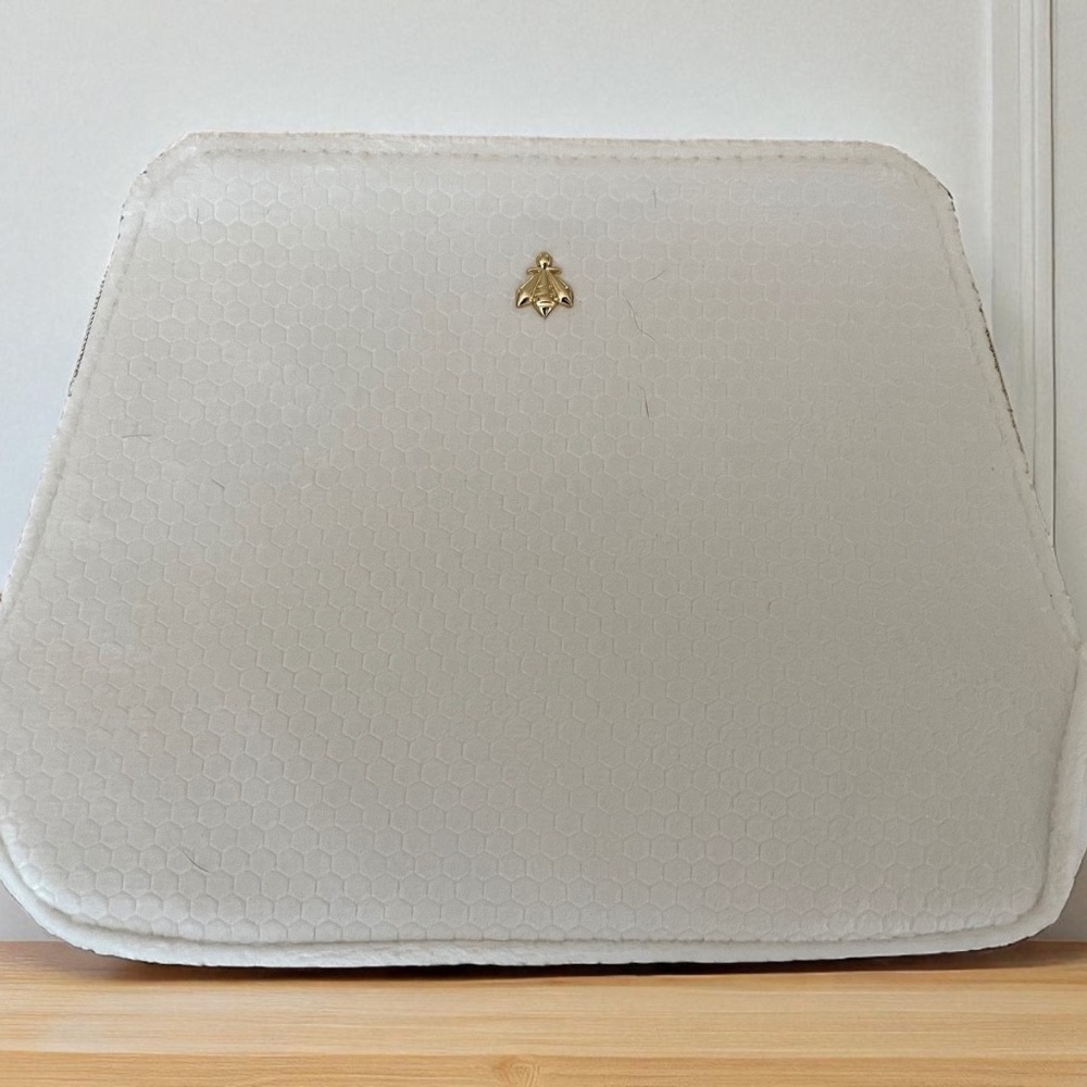 GUERLAIN White Cosmetic Makeup Bag Pouch Clutch- brand new!